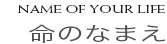 命のなまえ